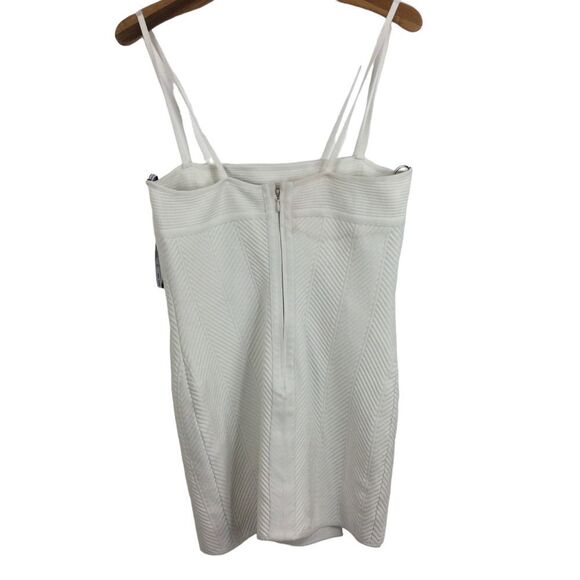 Herve Lege Contour Strappy Bodycon Mini Dress Alabastor RTR Size XL - Picture 8 of 9